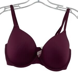 Victoria's Secret Pink 32D Burgundy Underwire T-Shirt Bra Women's Preowned